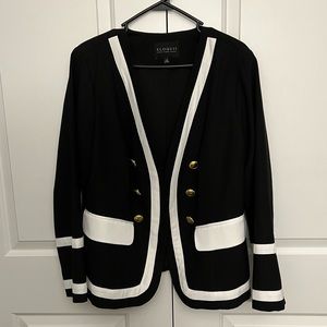 NWOT ELOQUII black blazer with white trim